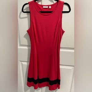 New York & Co. Colorblock Fit & Flare Cotton Dress. Size M. Color Pink; Black.
